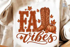 Fall Vibes Pumpkin Boot PNG Shirt Design Product Image 4