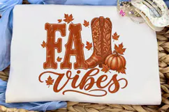 Fall Vibes Pumpkin Boot PNG Shirt Design Product Image 5