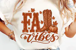 Fall Vibes Pumpkin Boot PNG Shirt Design Product Image 6