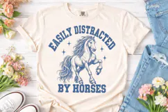 Easily Distracted by Horses PNG Shirt De Product Image 2