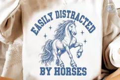 Easily Distracted by Horses PNG Shirt De Product Image 3