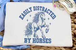 Easily Distracted by Horses PNG Shirt De Product Image 4