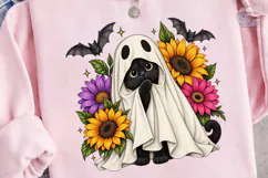 Ghost Cat Sunflower PNG Sublimation Desi Product Image 3