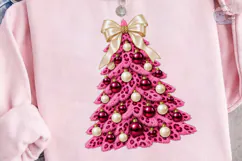 Pink Leopard Christmas Tree PNG Sublimat Product Image 3