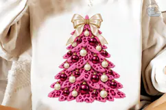Pink Leopard Christmas Tree PNG Sublimat Product Image 4