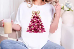 Pink Leopard Christmas Tree PNG Sublimat Product Image 5