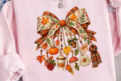 Autumn Bow Ornaments PNG Sublimation Product Image 3