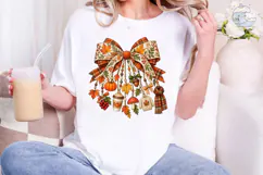 Autumn Bow Ornaments PNG Sublimation Product Image 1