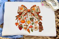 Autumn Bow Ornaments PNG Sublimation Product Image 5