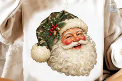 Vintage Santa Face PNG Sublimation Desig Product Image 1