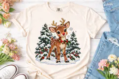 Cute Reindeer Snow PNG Sublimation Desig Product Image 2