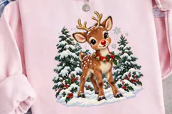 Cute Reindeer Snow PNG Sublimation Desig Product Image 3