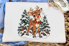 Cute Reindeer Snow PNG Sublimation Desig Product Image 5