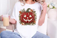 Autumn Pumpkin Face PNG Shirt Design Product Image 1