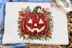 Autumn Pumpkin Face PNG Shirt Design Product Image 5
