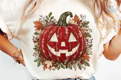 Autumn Pumpkin Face PNG Shirt Design Product Image 6