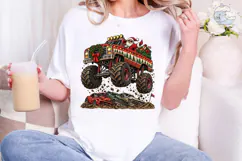 Christmas Monster Truck PNG Sublimation Product Image 1