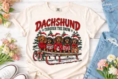 Dachshund Through Snow PNG Shirt Design Product Image 2
