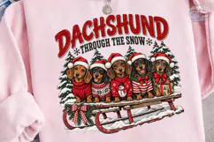 Dachshund Through Snow PNG Shirt Design Product Image 1