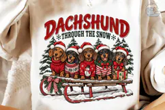 Dachshund Through Snow PNG Shirt Design Product Image 3