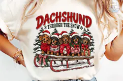 Dachshund Through Snow PNG Shirt Design Product Image 6