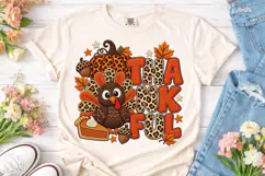 Fall Vibes Turkey Pumpkin PNG Sublimatio Product Image 2