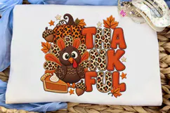 Fall Vibes Turkey Pumpkin PNG Sublimatio Product Image 5