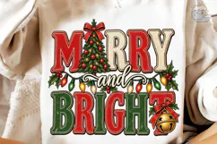 Merry and Bright Christmas PNG Sublimati Product Image 1