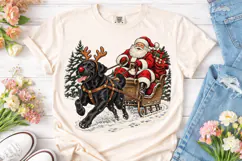 Christmas Black Dog Reindeer PNG Sublima Product Image 2