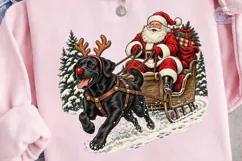 Christmas Black Dog Reindeer PNG Sublima Product Image 1