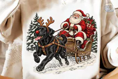 Christmas Black Dog Reindeer PNG Sublima Product Image 3