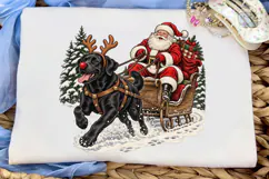 Christmas Black Dog Reindeer PNG Sublima Product Image 5