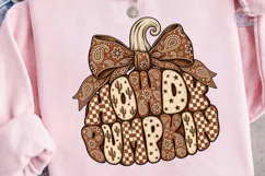 Western Pumpkin Bow PNG Sublimation Desi Product Image 3