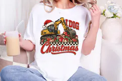 I Dig Christmas Excavator PNG Sublimatio Product Image 5