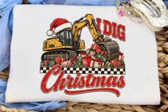 I Dig Christmas Excavator PNG Sublimatio Product Image 1