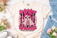 In October We Wear Pink PNG Shirt Product Image 2