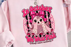 In October We Wear Pink PNG Shirt Product Image 3