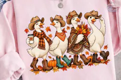 Cowgirl Geese Fall Vibes PNG Sublimation Product Image 3