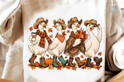 Cowgirl Geese Fall Vibes PNG Sublimation Product Image 4