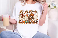 Cowgirl Geese Fall Vibes PNG Sublimation Product Image 1