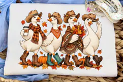 Cowgirl Geese Fall Vibes PNG Sublimation Product Image 5