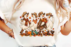 Cowgirl Geese Fall Vibes PNG Sublimation Product Image 6