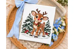 Cute Reindeer Christmas PNG Sublimation Product Image 3
