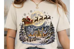 Santa Sleigh Christmas PNG Shirt Design Product Image 1