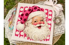 Retro Santa Claus Pink PNG Sublimation D Product Image 2
