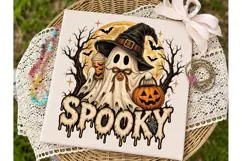 Spooky Ghost Pumpkin Halloween PNG Shirt Product Image 2
