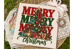 Merry Merry Merry Christmas PNG Shirt De Product Image 1