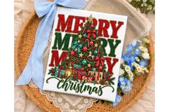 Merry Merry Merry Christmas PNG Shirt De Product Image 3