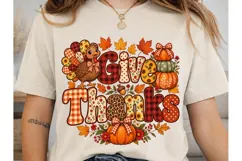 Give Thanks Pumpkin PNG Shirt Design Product Image 1