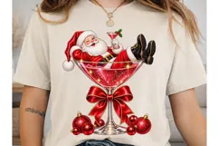 Santa Cocktail Christmas PNG Sublimation Product Image 2